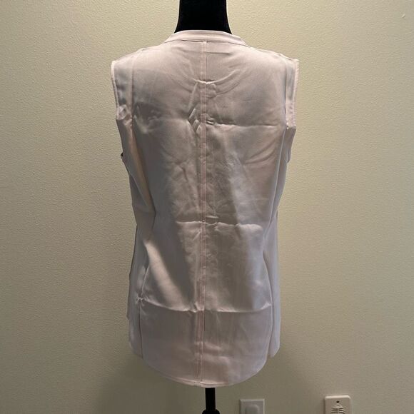 NWT Size 8 Elizabeth & Clarke Women’s Cosmetic Pink Button Down Blouse Sleeveles - Picture 4 of 8